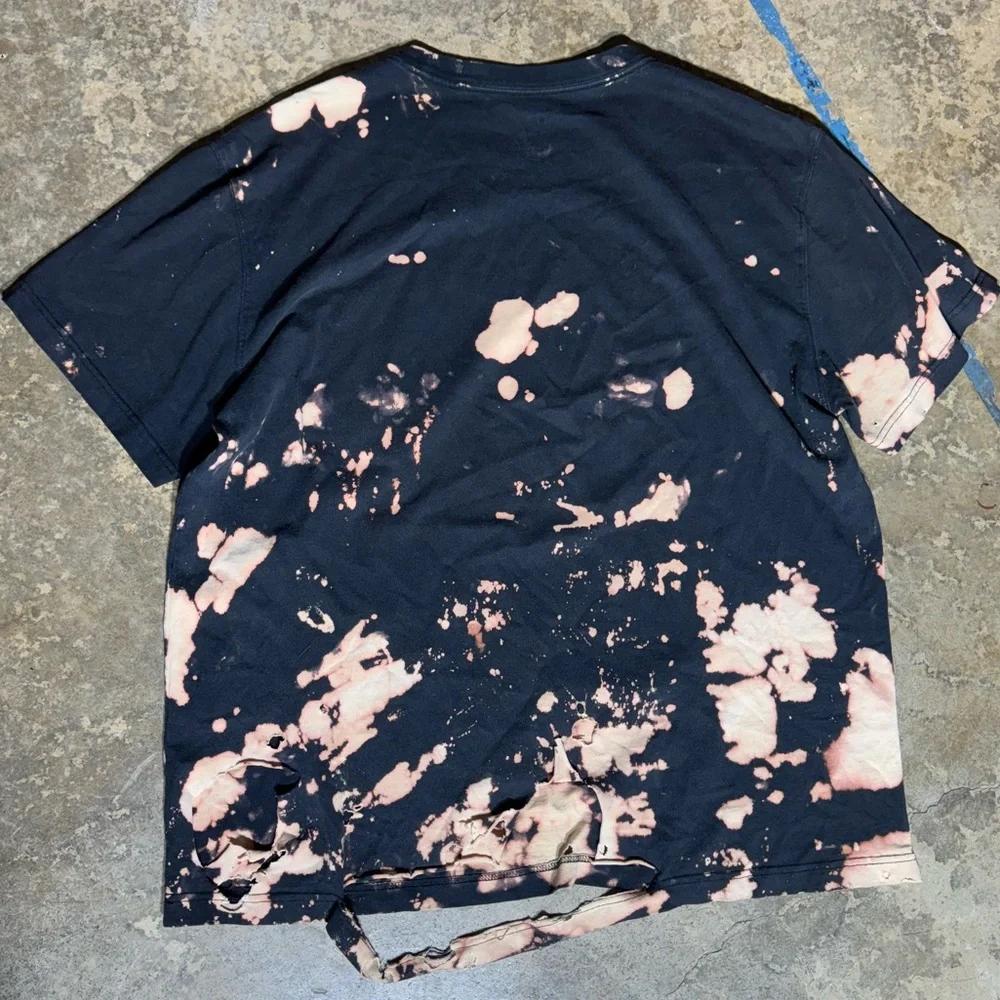 Vintage Dickies Distressed Acid-Wash 100% Cotton Black Short Sleeve Shirt - Picture 2 of 6